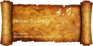 Abrus Ildikó névjegykártya